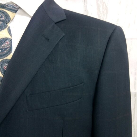 Joseph Abboud Nordstrom Blue Pane Suit Blazer Spor - Picture 2 of 11